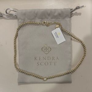 Kendra Scott Abbie beaded necklace gold natural mother of pearl
